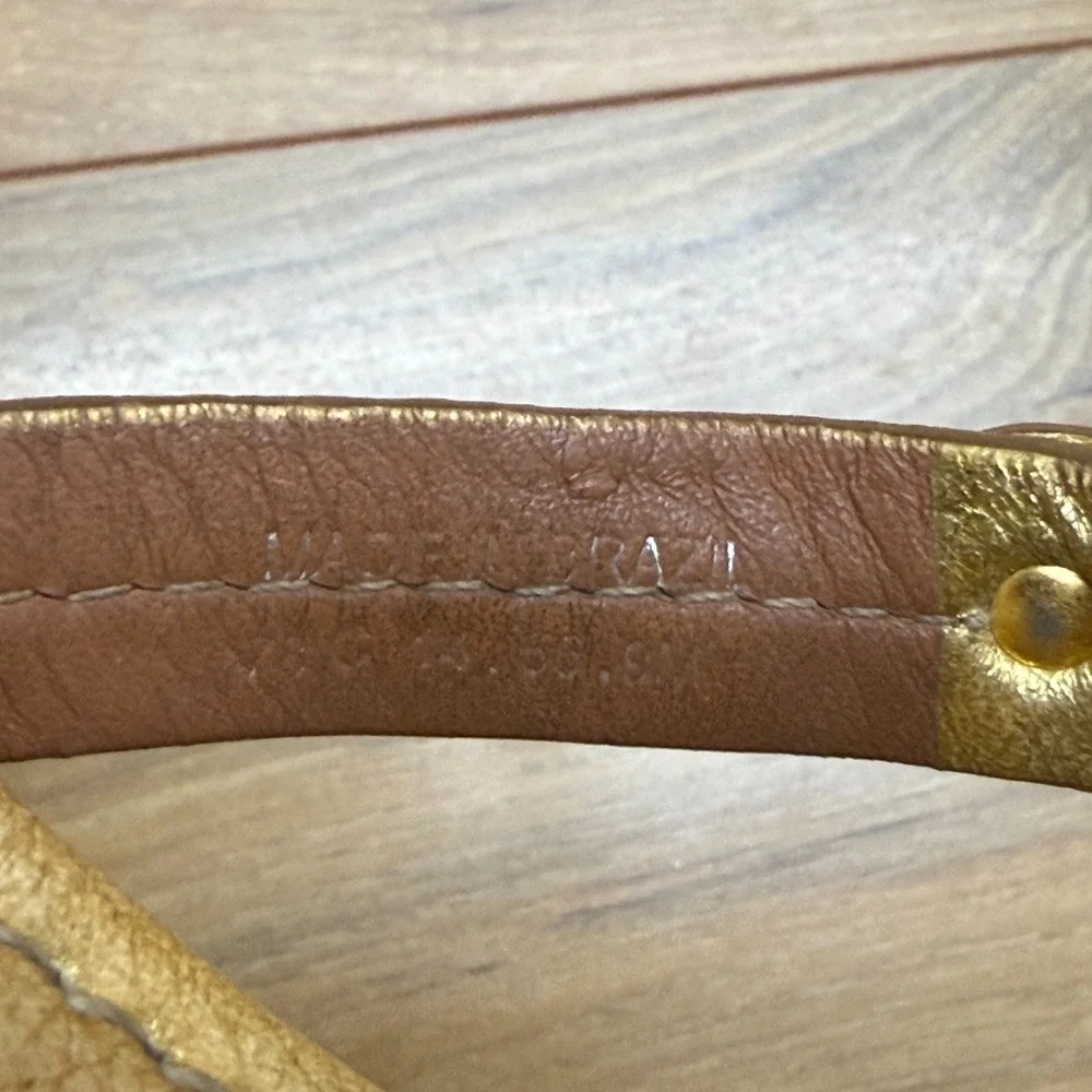 Tory Burch Miller Flip Flops 9 M Gold Pebble Leather Vacation Resort